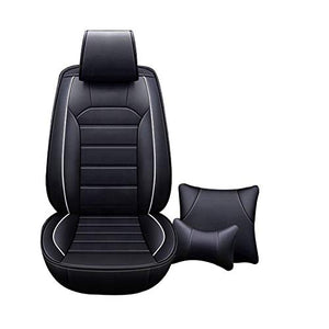 Leatherette Custom Fit Front and Rear Car Seat Covers Compatible with Ford Figo (2015-2020), (Black)