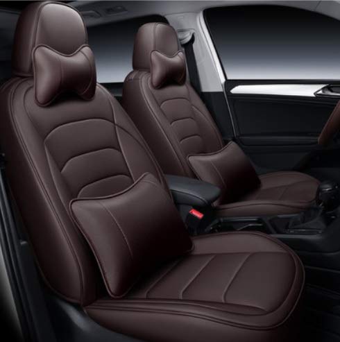Leatherette Custom Fit Front and Rear Car Seat Covers Compatible with Hyundai Venue, (Coffee)