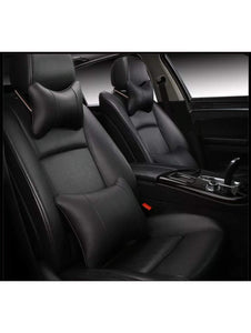 Leatherette Custom Fit Front and Rear Car Seat Covers Compatible with Volkswagen Vento, (Black)