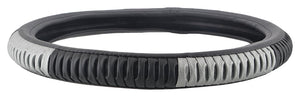 EleganceGrip Anti-Slip Car Steering Wheel Cover Compatible with Renault Kwid, (Black/Silver)