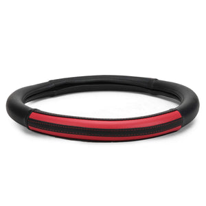 ExtraGrip2stripe Anti-Slip Car Steering Wheel Cover Compatible with Mahindra Xylo, (Black/Red)