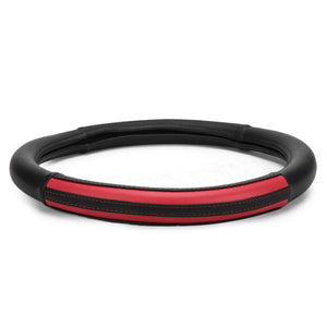 ExtraGrip2stripe Anti-Slip Car Steering Wheel Cover Compatible with Renault Duster, (Black/Red)