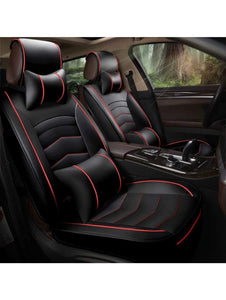 Leatherette Custom Fit Front and Rear Car Seat Covers Compatible with Tata Altroz, (Black/Red)