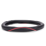 ExtraGripWave Anti-Slip Car Steering Wheel Cover Compatible with Hyundai Aura, (Black/Red)