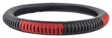 EleganceGrip Anti-Slip Car Steering Wheel Cover Compatible with Jeep Compass, (Black/Red)