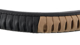 EleganceGrip Anti-Slip Car Steering Wheel Cover Compatible with Tata Nano, (Black/Beige)