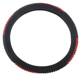 EleganceGrip Anti-Slip Car Steering Wheel Cover Compatible with Jeep Compass, (Black/Red)