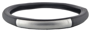 ExtraPGrip Anti-Slip Car Steering Wheel Cover Compatible with Hyundai Santro (2018-2020), (Black/Silver)