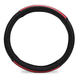 ExtraGrip2stripe Anti-Slip Car Steering Wheel Cover Compatible with Tata Nexon, (Black/Red)