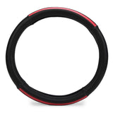 ExtraGrip2stripe Anti-Slip Car Steering Wheel Cover Compatible with Hyundai Elite i20, (Black/Red)