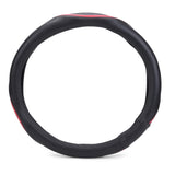 ExtraGripWave Anti-Slip Car Steering Wheel Cover Compatible with Chevrolet Enjoy, (Black/Red)