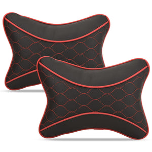 Hi Art Car Neck Rest Cushions, Black & Red - Set of 2