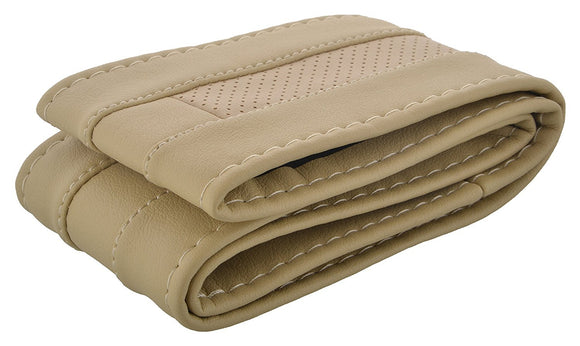 Stitchable Car Steering Cover Compatible with Tata Indigo ECS, (Beige)