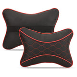 Hi Art Car Neck Rest Cushions, Black & Red - Set of 2