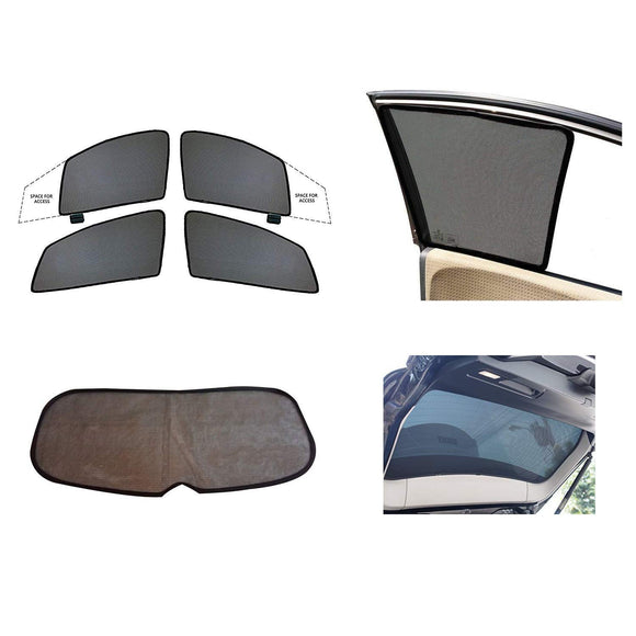 HalfCombo Side and Rear Window Sun Shades Compatible with Maruti Suzuki Wagon R (2019-2020), Set of 5