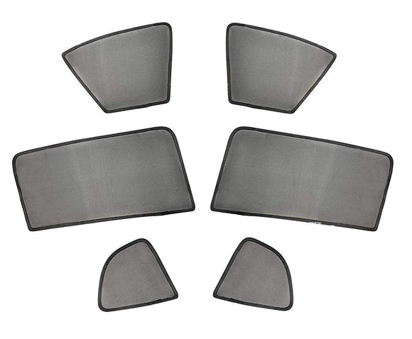 Car Side Window Magnetic Sun Shades/Curtains with Side Rear View Mirror Visibility Compatible with Mahindra Scorpio, Set of 6