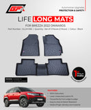GFX Premium Life Long Car Floor Mat Compatible with Brezza 2022 Onwards (Black)