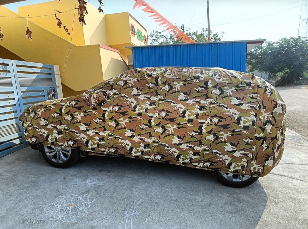 Zapcart Waterprrof Body Cover With Side Mirror Pockets Compatible with  Hyundai New Santro 2019 Onwards Camouflage Series