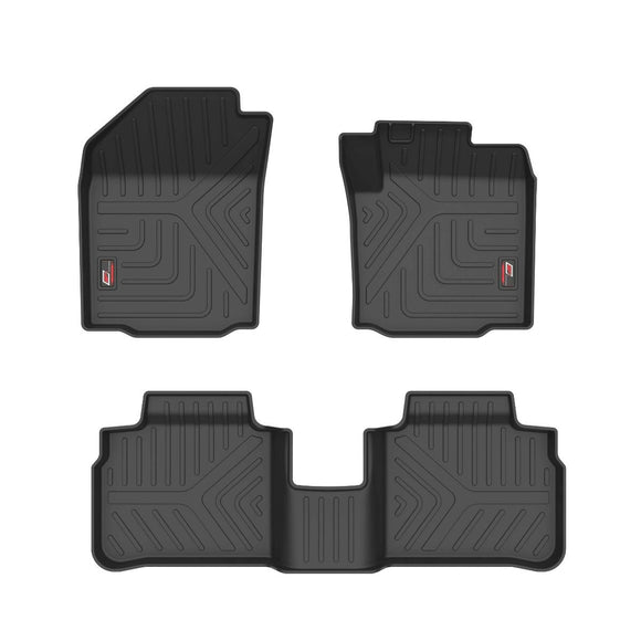 GFX Car Floor Mats Premium Life Long Foot Mats Compatible with Toyota Hyryder, Black (Automatic & Manual)